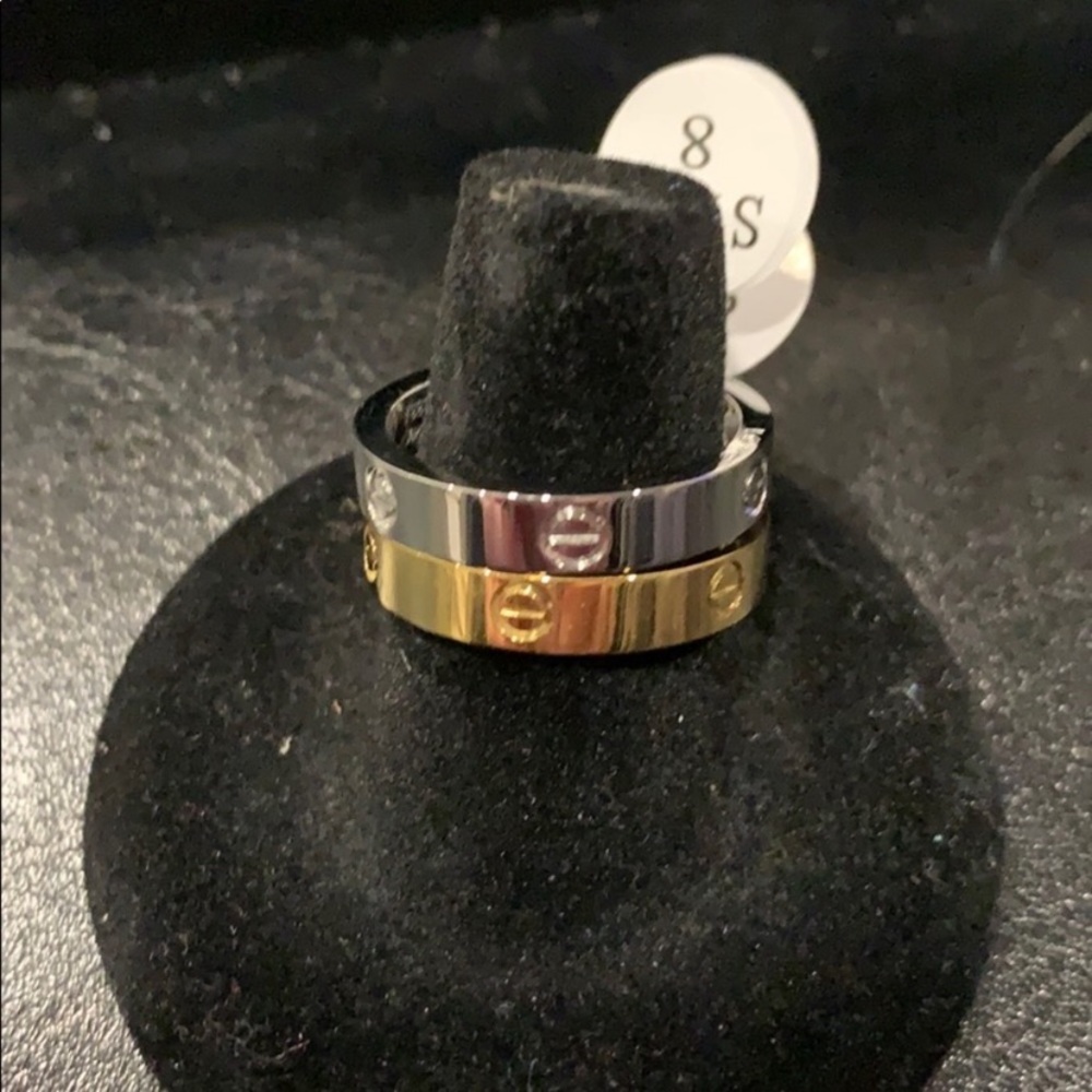 Love engraved gold or silver ring